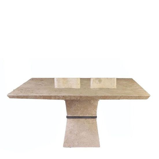 Clepsy Plus Marble 8 Seater Square Pedestal Dining Table - Variation Available